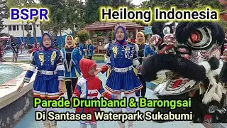 Parade Drumband BSPR & Barongsai Heilong Indonesia di Santasea Waterpark Sukabumi