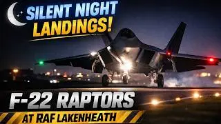F-22 Raptors Landing in the Dark at RAF Lakenheath