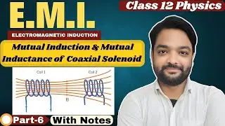 6. Mutual Induction & Mutual Inductance of Coaxial Solenoids | Electromagnetic induction #class12