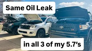 All 3 of my 5.7L Toyota Trucks have the same oil leak!