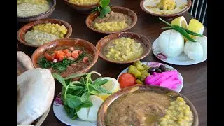 ترويقة فول وحمص - فطور Lebanese Breakfast Home made Foul & Hommos