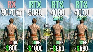 RX 9070 XT vs RTX 5080 vs RTX 4080 SUPER vs RTX 4070 SUPER - Test in 20 Games