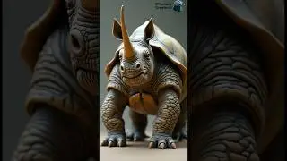 🛡️ Turtle + Rhino = The Ultimate Armored Beast! 🐢🦏 #animals