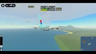 Korean Air Airbus A380 landing in Cyprus Larnaca Airport (ILAR) PTFS
