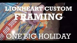 Hand painted art extension One Big Holiday picture frame. LIONHEART FRAMING