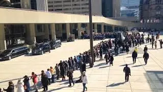 Raw: Hundreds follow Rob Ford's coffin to funeral