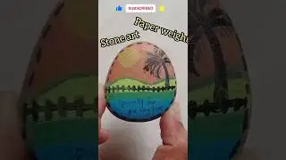 How to turn stone into beautiful paper weight #stoneart #diy #paperweight #sceneryonstone #howtodraw