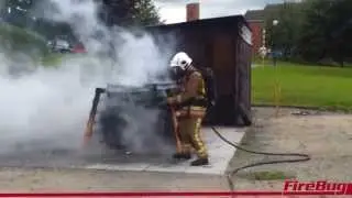 Pallet Fire rapidly extinguished with the ST15 MistNozzle: