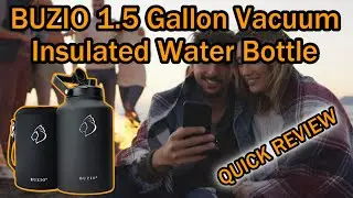 BUZIO 1.5 Gallon Vacuum Insulated Water Bottle, Stainless Steel Water Jug with Handle QUICK REVIEW