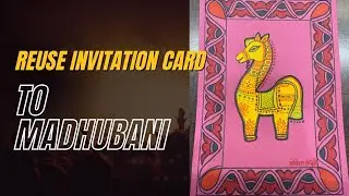 Reuse Wedding Invitation Card to Easy Madhubani Art work #madhubani #easydrawing #reuse#recycle#diy