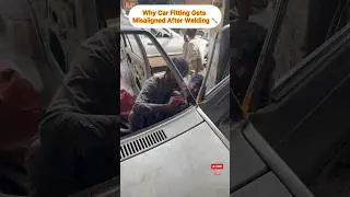 Front Pillar Welding in Car | Body Frame Repair and Alignment Tips 🚗 #wheelrepair #autorebuild