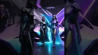 Desfile Futurista: Carros Esportivos e Moda Sci-Fi #aiart #StunningModels #FuturisticFashionShow
