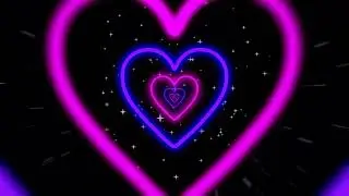 10 Hours Neon led lights Heart Tunnel Particles Background | Heart Background Disco Pink and Purple
