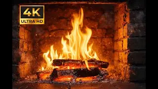 Fireplace 4K 🔥 | 6 Hours Cozy Fireplace with Crackling Fire Sounds