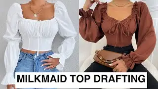 ZARA VIRAL Milkmaid TOP Tutorial: CREATE THE PATTERN FROM SCRATCH | Beginner-Friendly |DIY #milkmaid