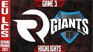 Origen vs Giants Game 3 Highlights - EU LCS Summer Promotion 2017 - OG vs GIA G3