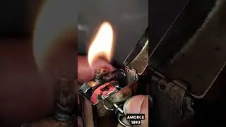 130 year old lighter! Amorce 1890 !! #lighter #slowmotion #germany #vintage #elvispresley #flame