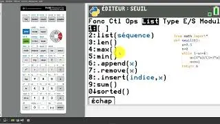 Algorithme Python : calculatrice TI‑83 Premium CE Edition Python