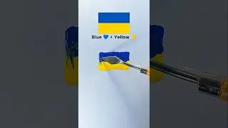 Mixing the Perfect Ukraine Flag Color 🇺🇦 Satisfying #Shorts