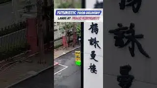 #Futuristic Food Delivery Lands at #Fudan #University#fyp#china #chinatiktok #likechina #Drone #Tech