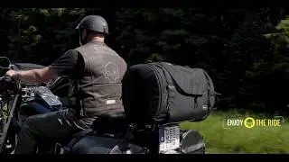 DEEMEED Explorer motorcycle luggage bag mounted on the luggage rack and sissy bar