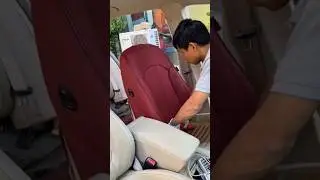 EKR custom red seat cover for VW install #vw #automotive #carcare #seatcover
