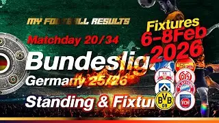 Bundesliga Matchday 20 | 1 Feb | Standing | Top Scorers | Fixtures 6-8 February 2026 #bundesliga