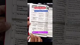 Engish || Final Smart Syllabus || For 9th || 2026 || Punjab Boards || @Mirzasb90