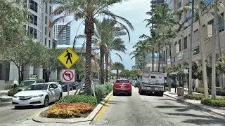 Driving Downtown - Fort Lauderdale's Main Street 4K - USA