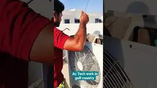 AC technician work in gulf country out door unit leakage Brizing pipe