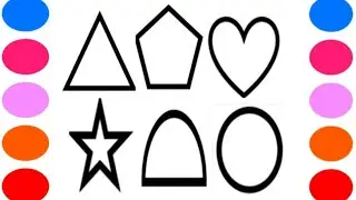 Cute shapes Drawing, Painting and Colouring for Kids and Toddlers_ Kids Art#shapesdrawing