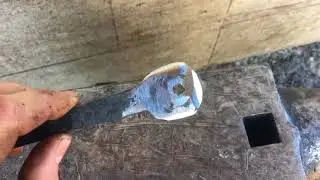 Blacksmithing/toolmaking forging a nail header and forging nails