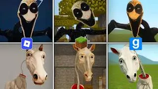 Minecraft vs Roblox vs Garry's Mod - The Stalker and Creepy Horse Roblox Chase Test