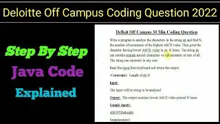Deloitte off campus coding question with java solution explained step by step/deloitte off campus