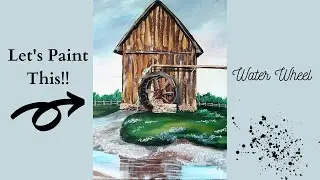 Acrylic Painting Lesson   Water Wheel   step by step, folk art, tutorial!!