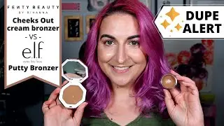 DUPE ALERT - FENTY cheeks out bronzer vs ELF putty bronzer | Kirby Rose