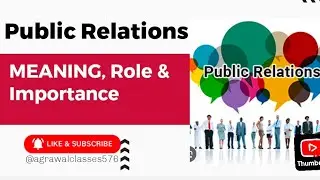PUBLIC RELATION| ROLE & IMPORTANCE OF PUBLIC RELATIONS| PROMOTIONAL TOOL | MARKETING MANAGEMENT|