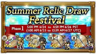 [FFRK] Summer Festival Banner 1 100 gem Relic Draw