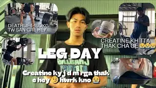 Leg | deathlift new pr 160kg . Creatine ga j d Ni rga chai hey Eman nba dei 😭🥹
