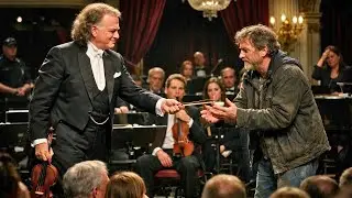 HET CONCERT WAS BIJNA VOORBIJ... TOT EEN DAKLOZE &ldquo;SECOND WALTZ&rdquo; ZONG EN RIEU GAF HEM DE STRIJKSTOK