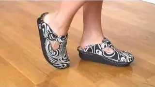 Cute Alegria Classic Clogs Shoes Swirl Suede on feet