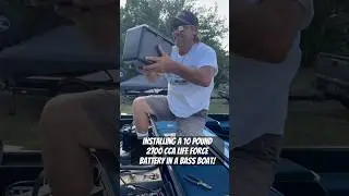 Bass boat 10 pound 2700 CCA Life Force Battery install #BassBoat #Shorts #BassPro.