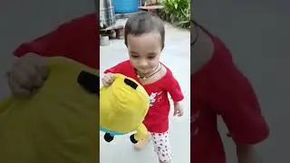 Ammu play with minion (soft toy)