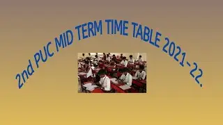2021-22 2nd PUC mid term time table.
