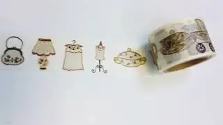 Furniture vintage home item tea pot baby cart purse Victorian era retro nostalgia life washi tape