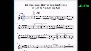 Entrada de Huayno para Bombardino en tono de Am - Dm - Em - Gm