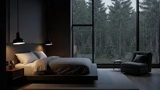 Pluie tombant à l'extérieur avec musique de piano | Musique relaxante pour un sommeil profond