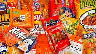 NEW ORANGE SNACKS Ghirardelli Jack O'Lanterns Chocolate, Funyuns Maruchan, Warheads Ooze Chewz, PEZ