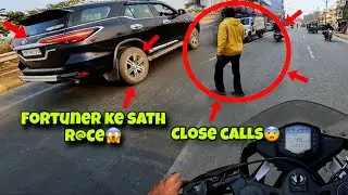Fortuner ke sath r@ce lg gyi😨?? Crazy Close Calls😱