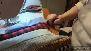 Piecing a string quilt block.